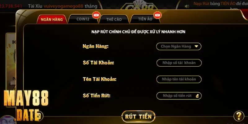  Rút tiền từ Go88 về tài khoản ngân hàng thuận tiện