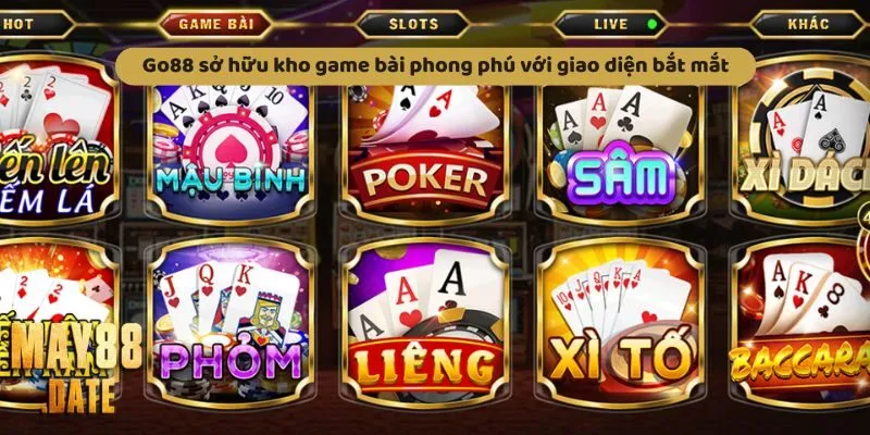 May88 sở hữu kho game bài phong phú với giao diện bắt mắt