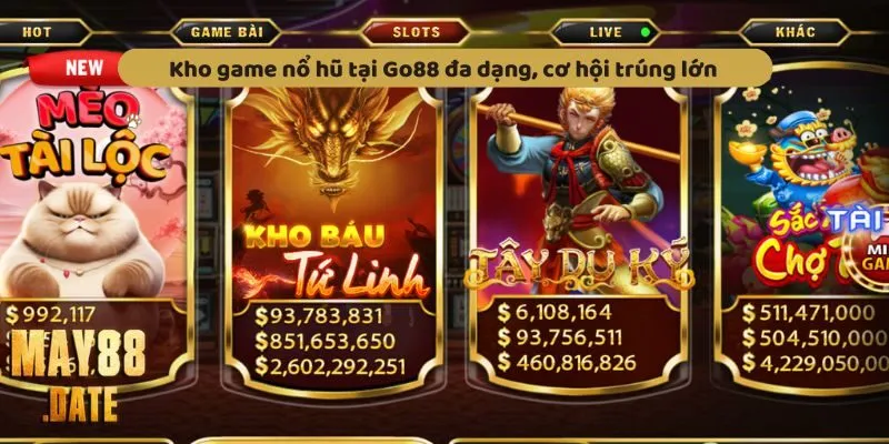 Kho game nổ hũ tại May88đa dạng, thu hút người chơi nhờ vào cơ hội trúng lớn