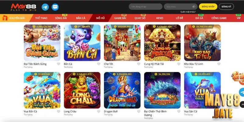 Các game slot hấp dẫn chỉ có thể tìm thấy tại May88