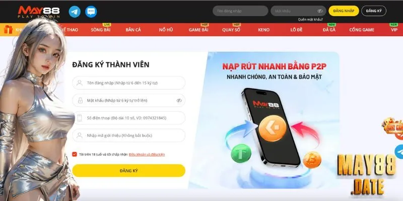 Tham gia May88 nhận nhiều ưu đãi hấp dẫn