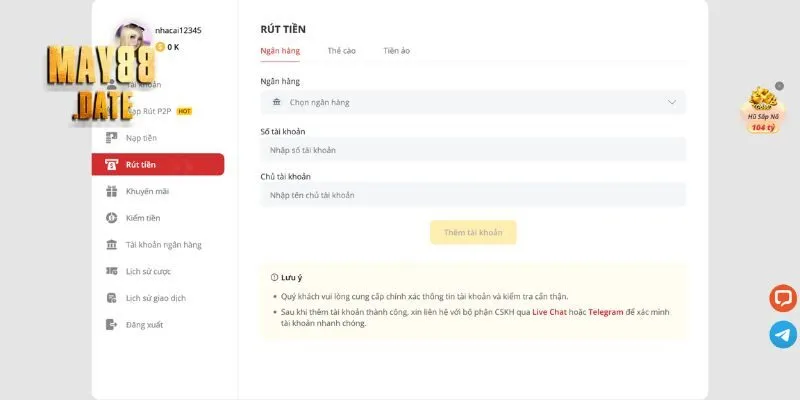 Những bước thực hiện rút tiền nhanh chóng, đơn giản